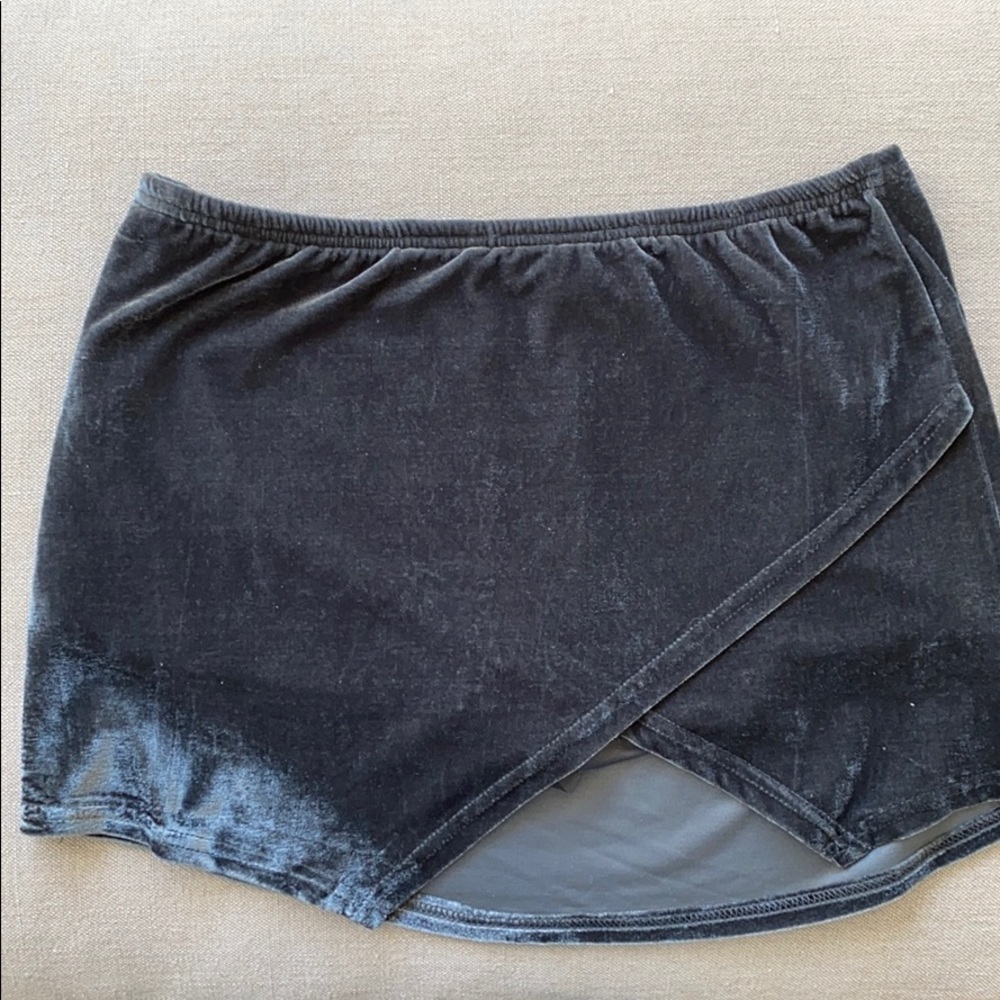 Gray velour/velvet envelope skirt size M